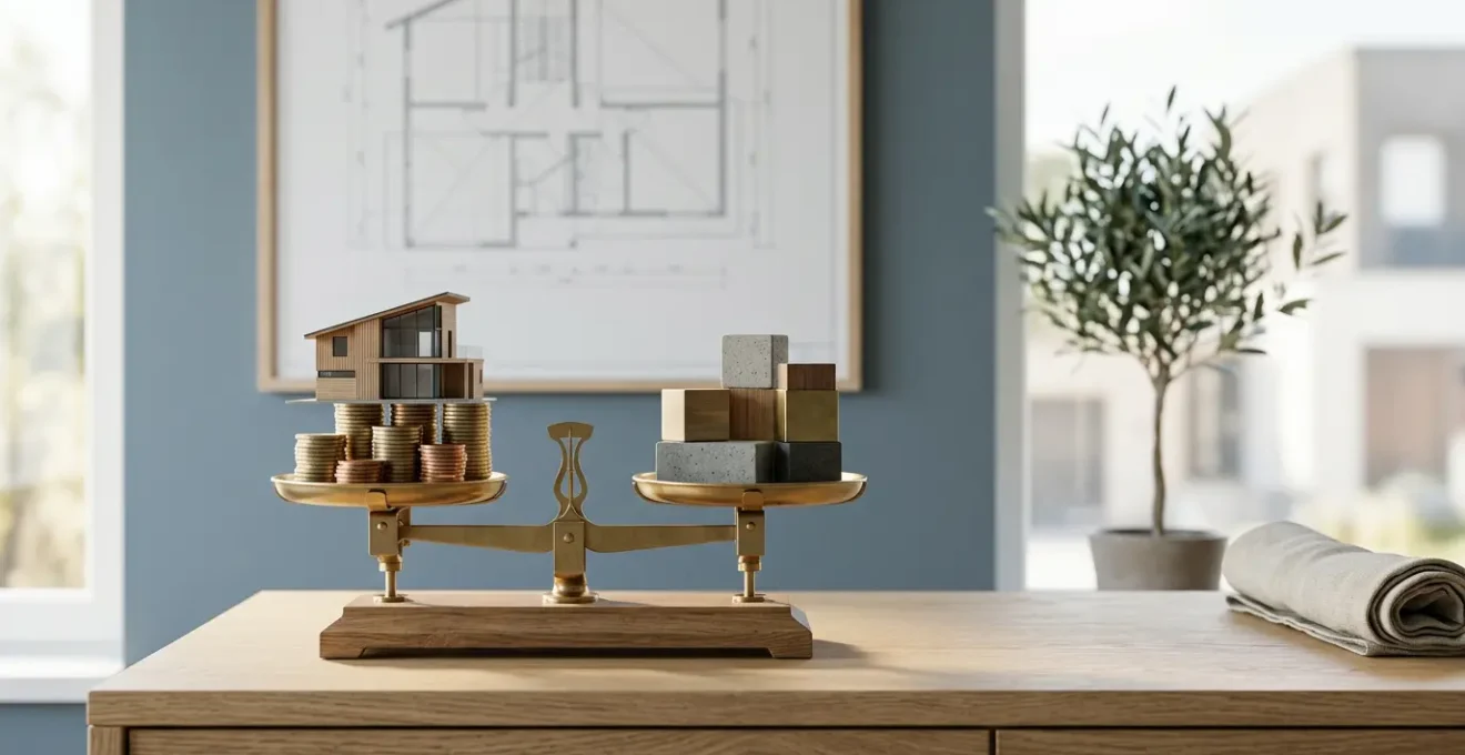 Concept visuel représentant l'optimisation financière pour l'achat immobilier avec stratégies d'emprunt