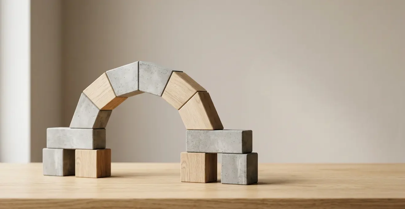 Représentation conceptuelle de l'équilibre budgétaire dans le financement immobilier avec plusieurs prêts