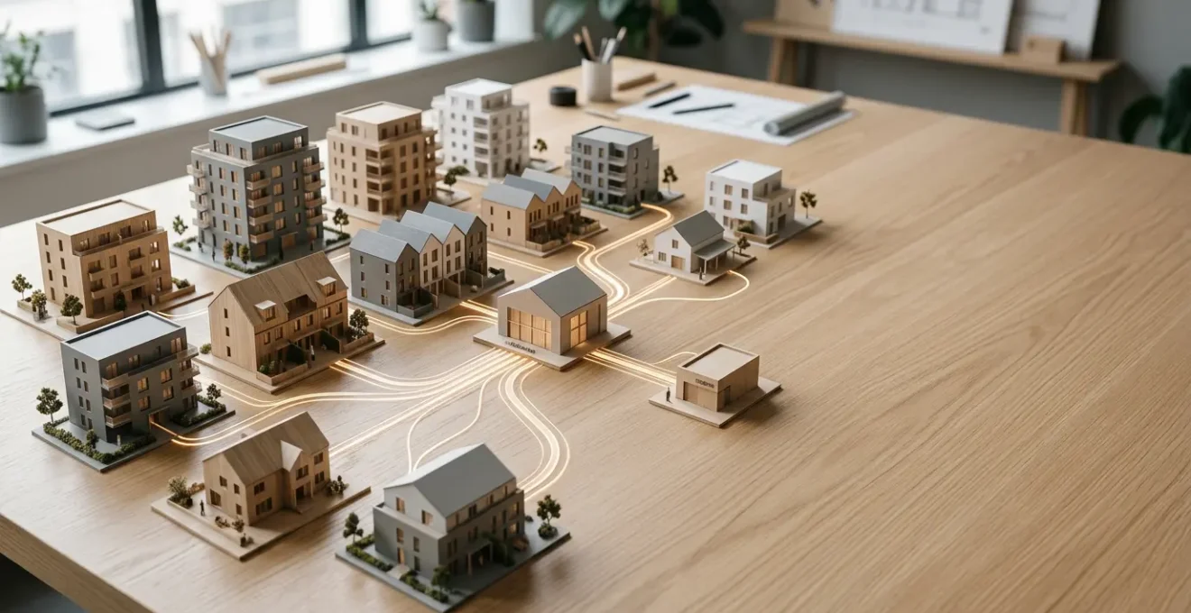 Visualisation conceptuelle de la gestion des flux financiers d'un portefeuille immobilier locatif