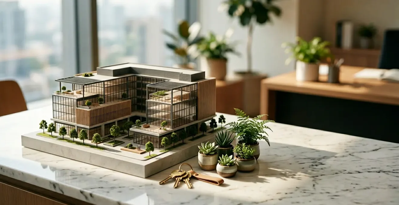 Concept d'investissement immobilier passif avec rendement attractif sans gestion locative