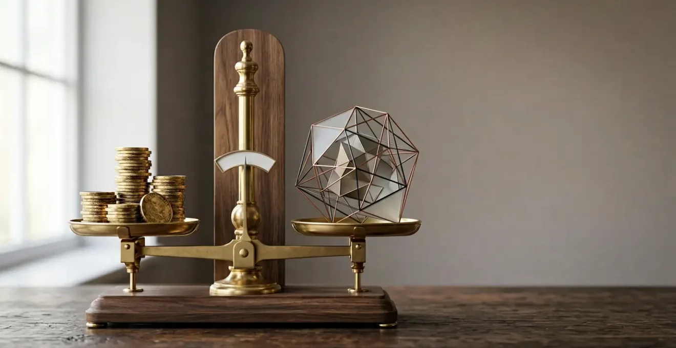 Représentation visuelle de l'équilibre entre performance et risque en investissement financier