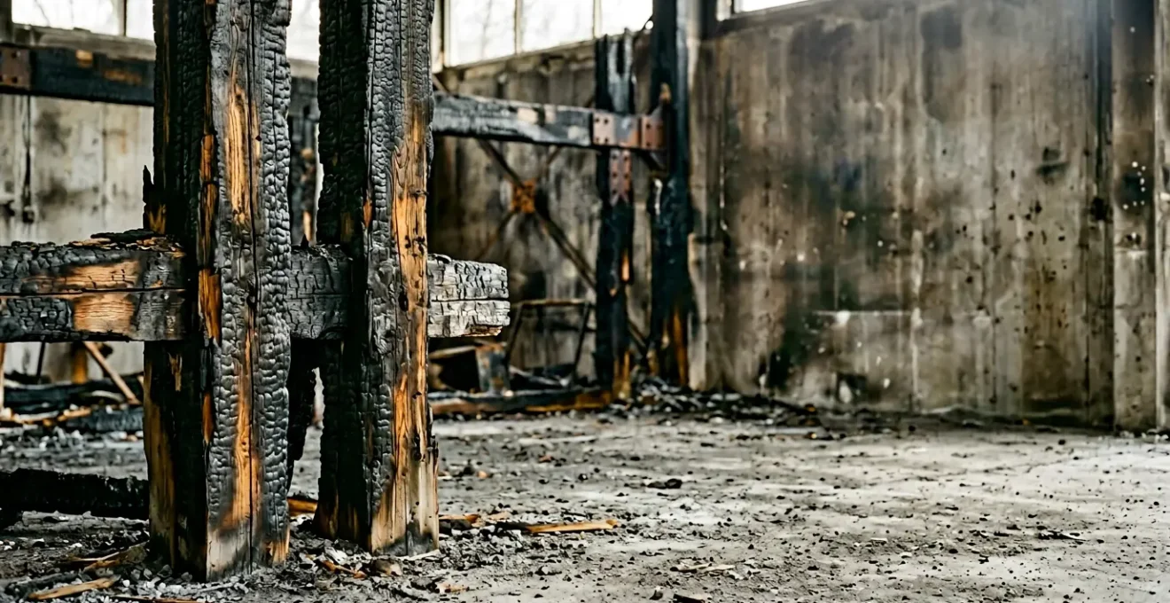 Documentation d'expertise après un incendie avec évaluation des dommages pour reconstruction