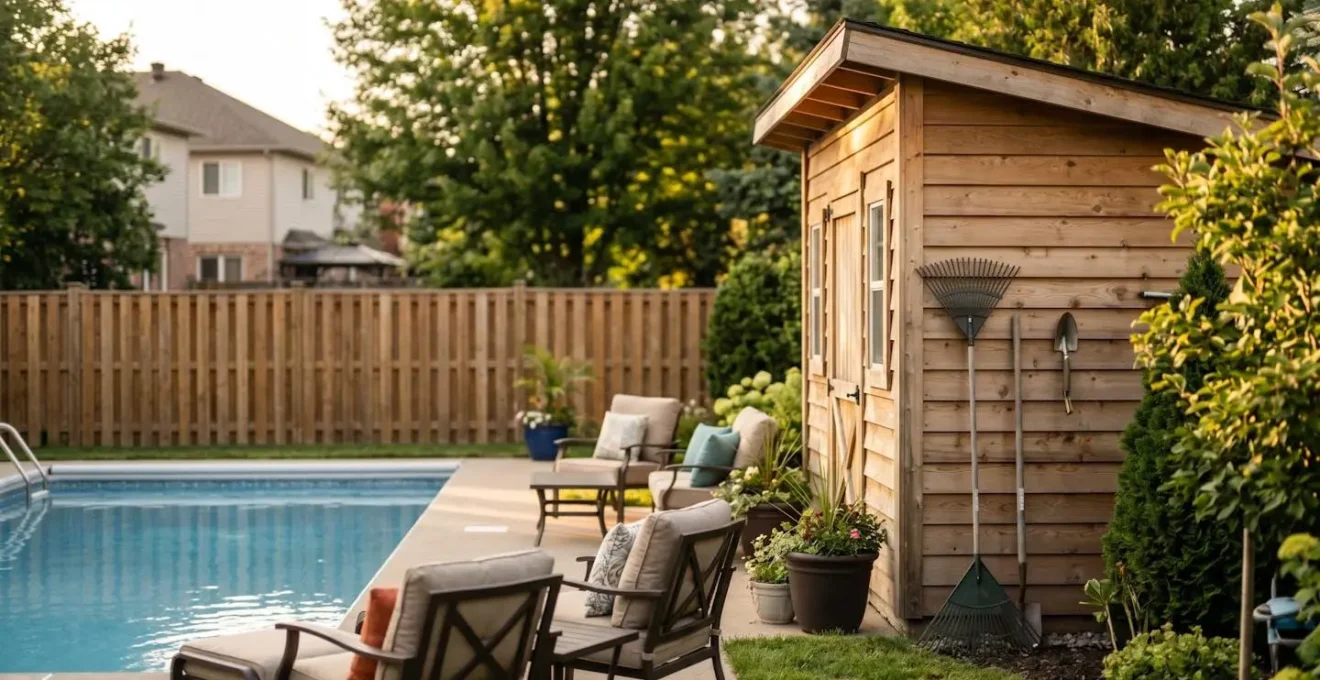 Piscine et dépendances extérieures d'une propriété individuelle